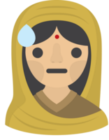 emoji indiano donna sudore vettore