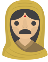 emoji indiano donna triste vettore