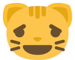 faccia di gatto emoji triste vettore