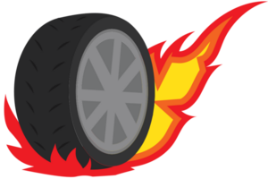 bruciare il pneumatico vettore