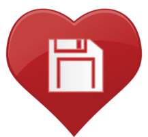 disket icona del cuore vettore