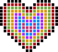 cuore pixelato vettore