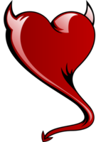 cuore con tatuaggio di corno vettore