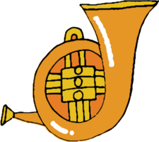 strumento musicale disegnato a mano tuba vettore