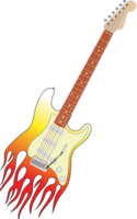 elettrico chitarra su fuoco vettore