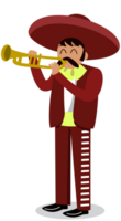 musicista mariachi che suona la tromba vettore