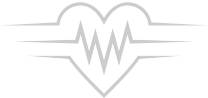 forma del battito cardiaco contorno del cuore vettore