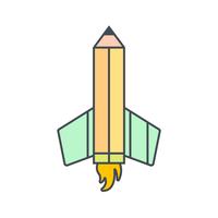 Icona di vettore del razzo di matita