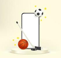 concetto di applicazione sportiva. modello di smartphone vettore