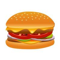 hamburger al formaggio grande vettore illustrazione