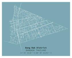 strada carta geografica di scoppio rak quartiere Bangkok, Tailandia vettore