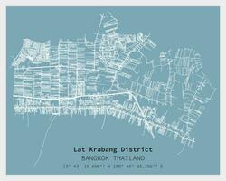 strada carta geografica di lat krabang quartiere Bangkok, Tailandia vettore