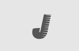 j grigio alfabeto lettera logo icona. design della linea per il business e l'azienda vettore
