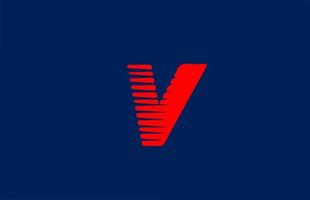v blu rosso alfabeto lettera logo icona. design della linea per il business e l'azienda vettore