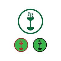 logo naturale delle piante in un cerchio vettore