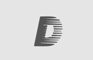d icona del logo della lettera dell'alfabeto grigio. design della linea per il business e l'azienda vettore