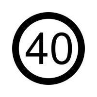 Icona di limite di velocità 40 di vettore