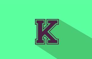 alfabeto lettera k icona del logo in marrone e verde. design creativo per aziende e affari con una lunga ombra vettore