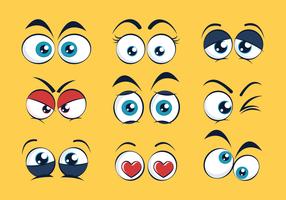 Set di occhi di cartone animato vettore