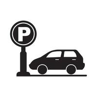 parcheggio la zona traffico cartello icona, vettore illustrazione simbolo design