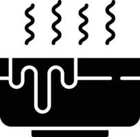 caldo la minestra solido e glifo vettore illustrazione