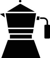 caffè creatore solido e glifo vettore illustrazione