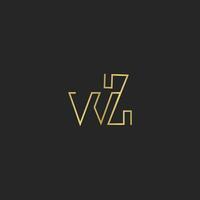 alfabeto lettere iniziali monogramma logo wz, Z W, z e w vettore