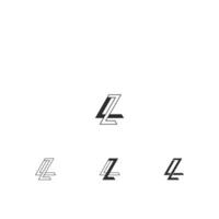 alfabeto iniziali logo zl, lz, z e l vettore