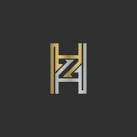 alfabeto iniziali logo hz, zh, h e z vettore