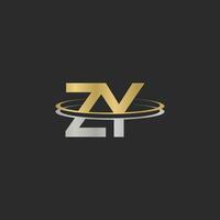 alfabeto iniziali logo zy, yz, z e y vettore
