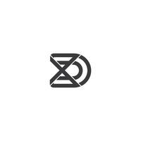 dx, xd, d e X astratto iniziale monogramma lettera alfabeto logo design vettore