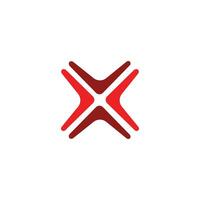 iniziale lettera X logo design modello vettore