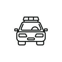polizia auto linea icona isolato su bianca sfondo vettore