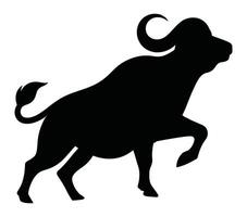 nero e bianca vettore illustrazione di africano bufalo.