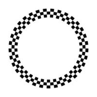 cerchio scacchi telaio. il giro modello confine nero e bianca. ornamento per foto, vincitore e da corsa. vettore isolato elemento su bianca sfondo.