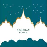 Ramadan kareem celebrazione bandiera modello vettore. eid mubarak design vettore con un' lanterna, Luna, e stella nel lusso sfondo. Ramadan design elemento. saluto carta design per I musulmani vacanze.