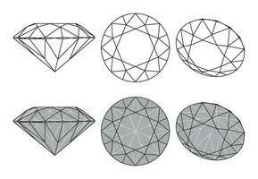 impostato di isolato diamante illustrazioni vettore