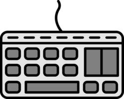 tastiera linea pieno icona vettore
