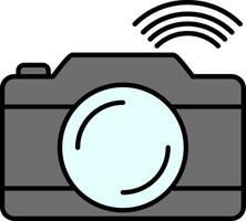 telecamera linea pieno icona vettore