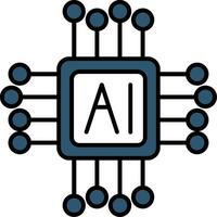 ai linea pieno icona vettore