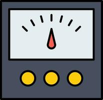 voltaggio indicatore linea pieno icona vettore