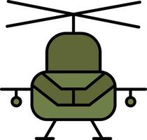 militare elicottero linea pieno icona vettore