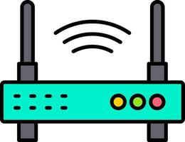 Wi-Fi router linea pieno icona vettore