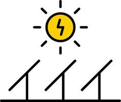 solare energia linea pieno icona vettore