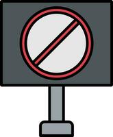 proibito cartello linea pieno icona vettore