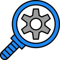 ricerca motore linea pieno icona vettore