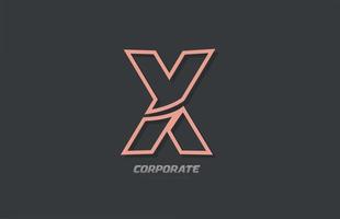 x alfabeto lettera linea azienda affari marrone grigio logo icona design vettore