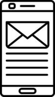 icona della linea di posta elettronica vettore
