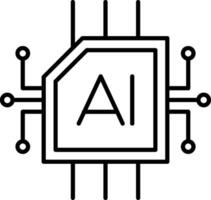 icona della linea di chip vettore
