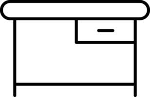 icona della linea della scrivania vettore